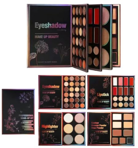 Paleta de Sombras 55 Colores De Maquillaje Para Labios | Maquillaje Iluminador Mate Perlado Para Mujeres Adolescentes Niñas Madres Festival de Belleza Citas Evento Formal Actuación