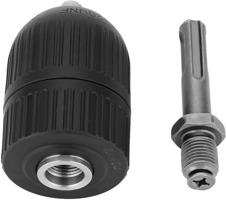 ZJchao Keyless Drill Chuck, 2‑13mm Capacity Plastic Drill Bit Adapter with SDS Adapter Accessories Extender for Round-Shank Bits, No Keys Needed