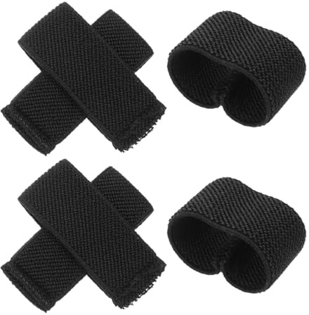 Homoyoyo Sujetadores Elásticos para Cinturón de Mochila 6 Piezas, Lazos de Fijación de Correas de Nailon Negro, Retenedores para Cinturón de Senderismo y Actividades al Aire Libre