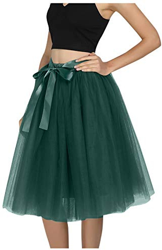 Gonna in tulle, da donna, classica, tutù, gonna a righe, con fiocco, con lacci, tutù a vita alta, gonna a pieghe Rockabilly