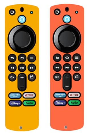 LAKPYN Kompatibel mit Fire TV Stick /4K Alexa Sprach-Fernbedienung (3rd Gen),Silikonhülle,Weich Verschleißfest,TV-Zubehör(Orange-rot+Orange)