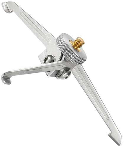 KALLORY Foldable Tripod Adjustable Camera Tripod Lightweight Aluminum Alloy Mini Action Camera Holder Easy to Install Silver for Photo Video and Meeting
