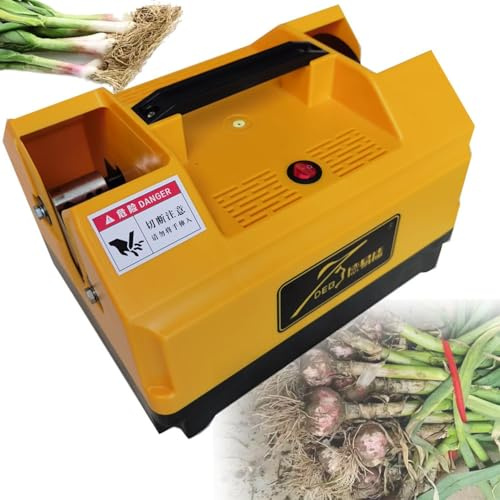 Cortador de ajo eléctrico, eficiente removedor de raíces y tallos de doble cabeza para máquina de corte de ajo y cebolla, barba y raíces