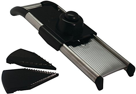 Grunwerg MVS-282 The Gourmet - Cortador profesional en forma de V, color negro y acero inoxidable