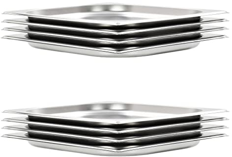 vidaXL Gastronormkantiner 8 st GN 1/2 20 mm rostfritt stål