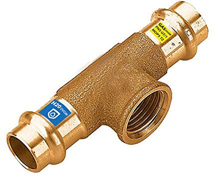 Frabo Gas - Wasser Kombifitting Pressfitting V Kontur T-Stück Rp Gewinde 1/2x15mm