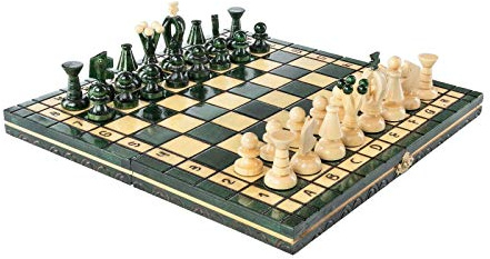 Chess and games shop Muba Wooden Chess Set Paris Apple Wooden International Board Vintage Carved Pieces - 14 inches