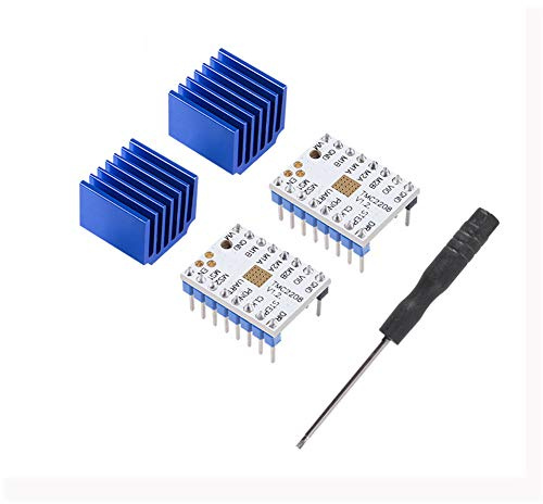 2PCS TMC2208 V1.2 3D-Drucker-Schrittmotortreiber, Upgrade TMC2208-Schrittmotor-Modul mit Kühlkörper-Schraubendreher für 3D-Drucker-Controller-Motherboards Reprap MKS Prusa i3 Ender-3 Pro