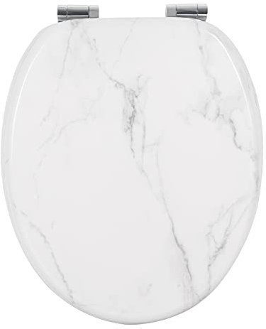 WOLTU Wooden Toilet Seat, Soft Close WC Seat with Strong Hinge Ideal for Standard Toilet Granite