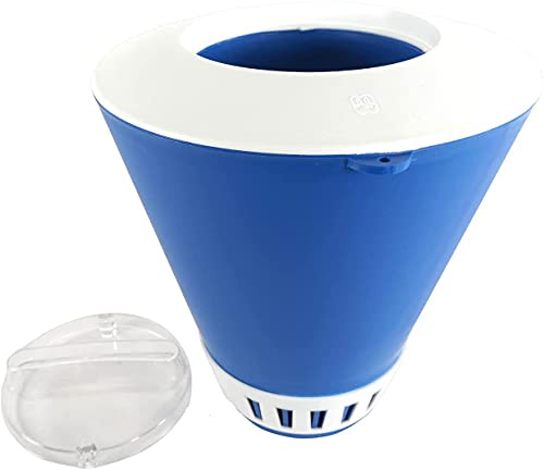 well2wellness® Klor flottör pool doserare De Luxe med genomskinligt lock för 200 g tabletter
