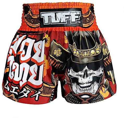 Tuff - Pantalones Cortos de Boxeo Muay Thai The Samurai, Rojo, Large
