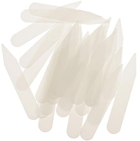 LOVIVER 200 Stück Kunststoff Kragenstäbchen für Hemdeneinsätze für Herren Business Kleider, 6 cm, Beige