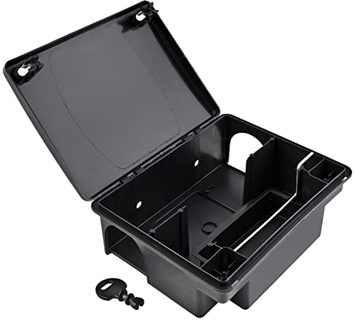 Petigi Rattenköderbox, Köderbox für Ratten und Mäuse, Köderstation zur Nagetierbekämpfung und Rattenabwehr, Kinder- und Haustiersicher, Modell 01 Ratte/Maus (Kompakt), Anzahl: 8