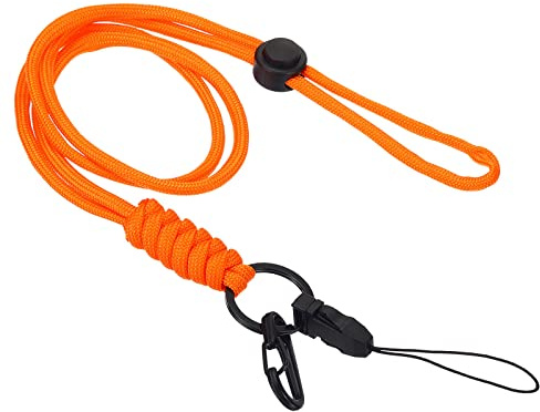 PATIKIL Cou Lanière avec Crochet, Badge Lanières Réglable Longue Sangle ID Carte Support Porte-clés pour Badge Supports, Orange
