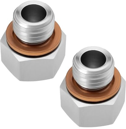 eMagTech 2pcs M12x1.5 Male to 1/8NPT Female Oil Water Pressure Temp Sensor 20mm 304 Stainless Steel Metric Fitting Adapter with Washer