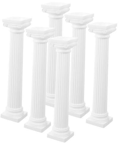 BESTonZON 6 Stück Römischer Säulen Miniatur Säulenstatuen Aus Robustem Material Dekorative Römische Pfeiler Für Wohndekoration Und Fotorequisiten Kompakte Größe Für Mikrolandschaften