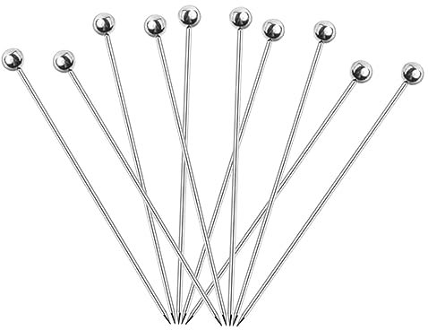 Cabilock Spieße Bowle 10st Cocktail-fruchtstift Cocktailspieße Garnierspieße Mini-getränke Wiederverwendbare Martini-Picks Obst Zahnstocher Fruchtrührstäbchen Cocktail-Sticks Rostfreier Stahl Silver