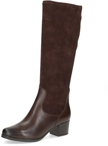 Caprice Damen Stiefel mit Blockabsatz Stretch-Schaft, Braun (Dk Brown Comb), 40 EU