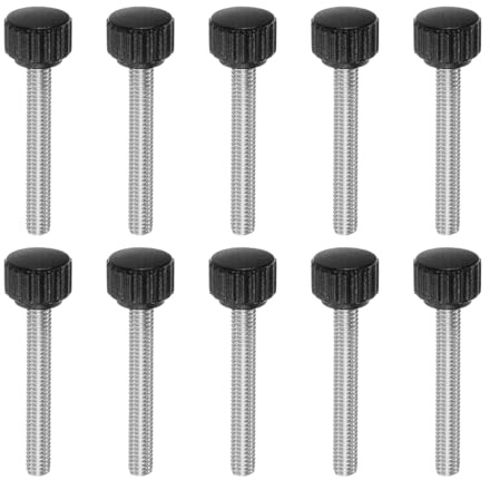 QUARKZMAN 10 Stück Rändelschraube M6 x 40mm Flügelschrauben mit Gewinde, Rundkopf Glitzer Klemmschrauben Befestigungsschraube Klemmknöpfe 16mm Drehknopf für Möbel Modellbau Maschinen Geräte