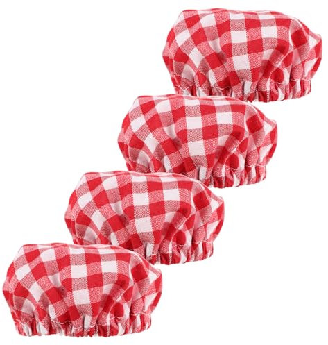 Cabilock 4pcs Mason Jar Fabric Toppers of Elastic Stretchy Bowl Covers Unbleached Cloth Lid Covers for Sourdough Jars