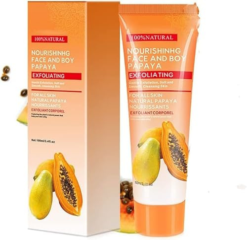 Papaya Whitening Tiefenpeeling, Sanftes, aufhellendes und hautaufhellendes Peeling Papaya-Peelings für Gesicht und Körper