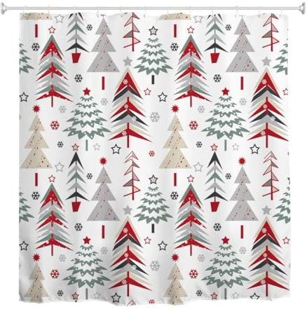 goodbath Tenda da doccia per Halloween, foresta fantasma, pipistrello, castello, luna, albero spettrale, ragnatela, tema horror, impermeabile, 180 x 180 cm, viola (bianco, 180 x 180 cm)