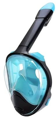 divymask snorkel heltäckande snorkelmask med avtagbart kamerafäste, anti-dimma och vikbar, avancerat andningssystem för säker vuxna och barn, snorklingsupplevelse, snorklingsutrustning