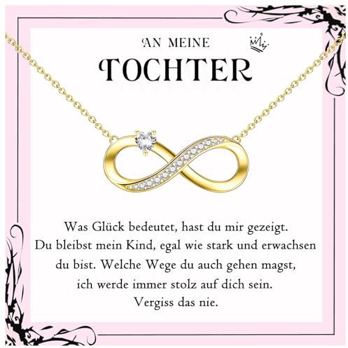 PDTU Geschenke für Frauen, Unendlichkeitszeichen Kette für Tochter Mama Oma Freundin Ehefrau Sie, Geschenk für Frauen Mama Oma Tochter zum Geburtstag Muttertag Weihnachten Valentinstag Abschluss