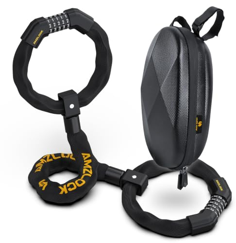 AMZLOCK Candado Patinete Electrico con Bolsa, 7 mm, 91 cm, 5 Dígitos