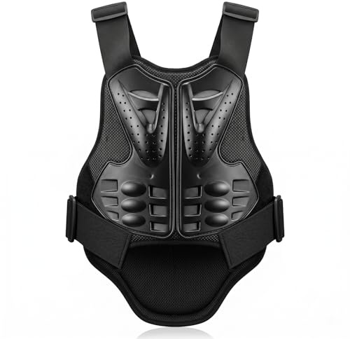 Wiskyn Protektorenweste Motorrad,Motorrad Schutz Jacke,Motocross ATV Protektorenjacke mit Rückenprotektor für Mountainbike,Skifahren, Reiten,Skateboarden