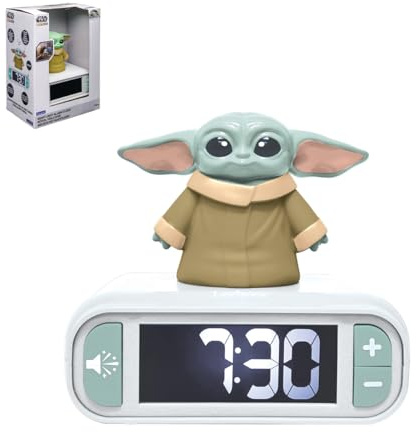 Lexibook, Star Wars, Wecker - Grogu Nachtlicht mit Soundeffekten, Grün, RL800SW