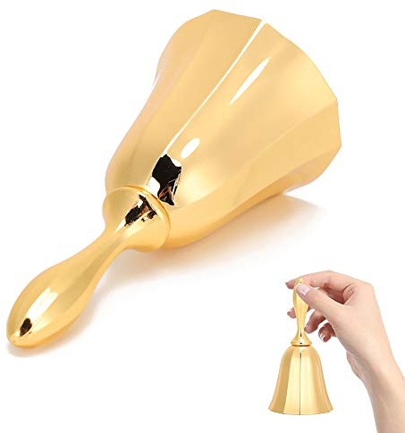 Cuifati Creative Bar Handklocka Counter Påminnelse för Klassmiddagsservering med Högt Klart Ljud Guld Zinklegering 1 St (Guld)