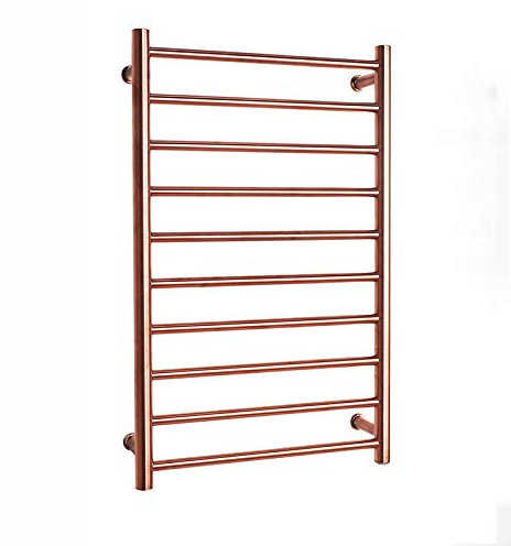 SHUGUANG Scaldasalviette Elettrico Bagno, Oro Rosa Radiatore Scaldasalviette Termoarredo Elettrico da Bagno in Acciaio Inox, Asciugabiancheria da Parete Multi-Strato, 80×50cm,Plug in