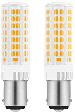Akynite LED B15d 10W Warmweiß 3000K 800LM, 95 LEDs, Doppelkontakt, AC 220-240V, B15d 75W 80W Halogenlampe ersatz, Nicht Dimmbar, Bajonettfassung B15d LED Warmweiss für Deckenlampen, 2er-set