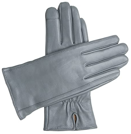 Downholme Touchscreen-Lederhandschuhe mit Innenfutter aus Kaschmir für Damen