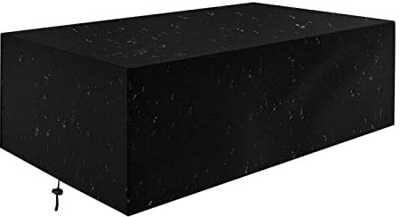 YIYAOFBH Abdeckung für gartenmöbel XXL Abdeckplane für Gartentische Schutzhülle Gartenbank für Bänke Terrassenmöbel Schwerlast 600D Oxford Gewebe Rechteckig (schwarz) 400x140x 100cm
