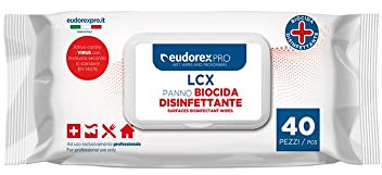 SALVIETTA LCX BIOCIDA DISINFETTANTE X SUPERFICI CF. X 40 PEZZI