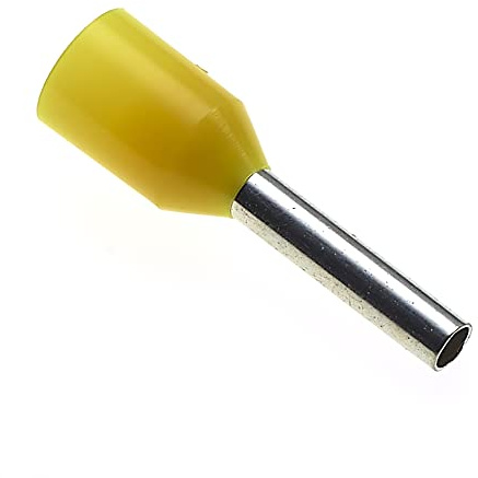 Isolerad Hylsa, 8x1mm, Paket Met 100ycken - Wire Copper Crimp Connector Insulated Ferrule Pin, Cord End Terminal Connectors, German Yellow Nylon Ferrules Connectors