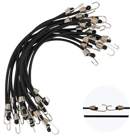 15 StüCk Spanngummi Mit Haken GepäCkspanner Elastisch Expander Mit Haken 25cm Planenspanner Mini Gummi Spanngurte Gummi-Spannseil Kurz Planenspanner Gummispanner FüR Fahrrad Motorrad Auto GepäCk