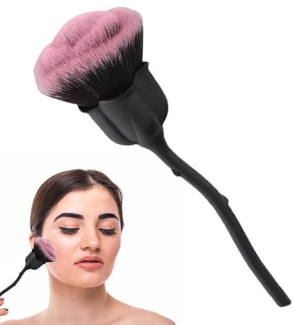 Brocha para rubor rosa, pinceles de rosas para maquillaje | Pincel base de flores,Pincel de maquillaje, pincel de polvo y pincel para rubor para maquillaje diario, pincel