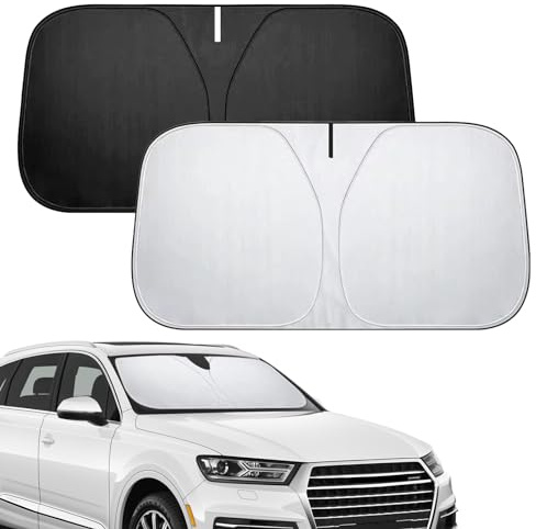 XQMMGO Sonnenschutz Auto Frontscheibe, Auto Sonnenblende, Faltbar Sonnenschirm Auto Frontscheibe Innen, Frontscheibenabdeckung, Windschutzscheibe für Sommer (80x145 cm)