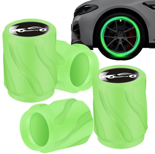Die Autoreifenkappen leuchten auf, tragbar, beleuchtete Reifenventilkappen, für Auto – automatische Ventilkappen, Ventilkappen, leuchtend, 4 Stück, für Vo