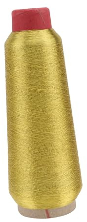 CORHAD 2piezas Hilo Metálico Para Bordar y Bobina De Yardas Color Dorado Para Máquina y Alta Tenacidad y Resistencia