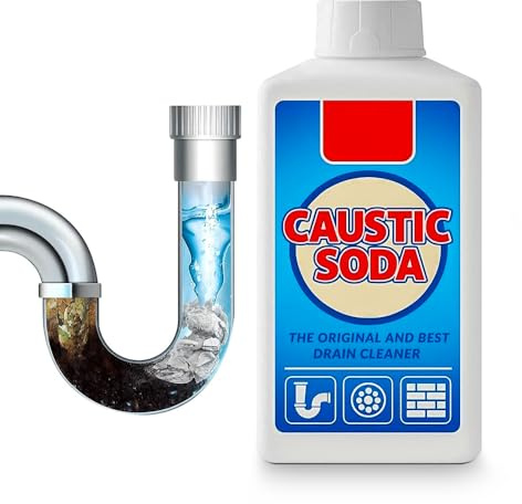 Caustic Soda Drain Unblocker Powder 1kg Professional Strength for Kitchen & Bathroom Sinks - Fast-Acting Pipe Cleaner - Removes Hair, Grease & Blockages