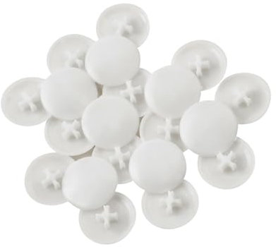 JIHUOO Lot de 200 cache-vis en plastique blanc de 17 mm avec vis autoperceuses, cache-vis étanches, protection de vis décorative, cache-tête de vis décoratifs, cache-trous de vis anti-poussière