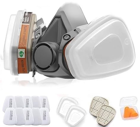 Facemoon Mascarilla Reutilizable Media Cubierta Facial - Medio Respirador para Pintura, Polvo y Formaldehído, Lijado, Pulido, Pulverización, Productos Químicos