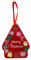 perfeclan Scatola di caramelle natalizie Barattolo di biscotti Ornamento Confezione regalo portatile Decorazioni appese all'albero di Natale Scatola, Pan di Zenzero Rosso