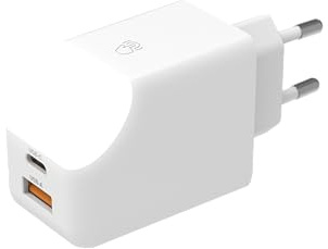 Xoopar Ice-G Chargeur Secteur 65 W 2 Ports USB-C et USB - Blanc | Charge rapide 65 W sur 2 ports (USB-C et USB-A) avec lumière tactile - pour téléphone, tablette et ordinateur