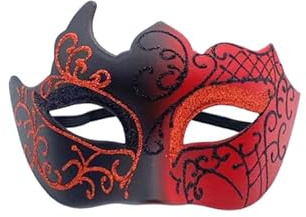 Axvxby Venezianische Masken, Maskerade Maske Cosplay Karneval Party Kostüm Karneval Maske (schwarz rot)