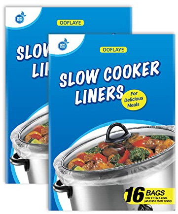Slow Cooker Liners Small Size Pot Liners Disposable Cooking Bags Fit 1-3QT Suitable for Slow Cooker and Oval & Round Pot (32)